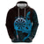 Aloha Hawaii Darts Hoodie Dart Board With Polynesian Shark - Blue