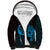Aloha Hawaii Darts Sherpa Hoodie Dart Board With Polynesian Shark - Blue