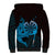 Aloha Hawaii Darts Sherpa Hoodie Dart Board With Polynesian Shark - Blue