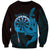 Aloha Hawaii Darts Sweatshirt Dart Board With Polynesian Shark - Blue