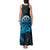 Aloha Hawaii Darts Tank Maxi Dress Dart Board With Polynesian Shark - Blue