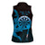Aloha Hawaii Darts Women Sleeveless Polo Shirt Dart Board With Polynesian Shark - Blue