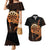 Aloha Hawaii Darts Couples Matching Mermaid Dress and Hawaiian Shirt Dart Board With Polynesian Shark - Gold