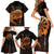 Aloha Hawaii Darts Family Matching Short Sleeve Bodycon Dress and Hawaiian Shirt Dart Board With Polynesian Shark - Gold