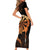 Aloha Hawaii Darts Family Matching Short Sleeve Bodycon Dress and Hawaiian Shirt Dart Board With Polynesian Shark - Gold