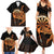 Aloha Hawaii Darts Family Matching Summer Maxi Dress and Hawaiian Shirt Dart Board With Polynesian Shark - Gold