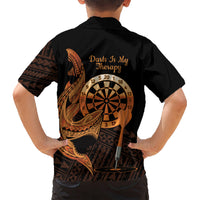 Aloha Hawaii Darts Kid Hawaiian Shirt Dart Board With Polynesian Shark - Gold LT14 - Polynesian Pride