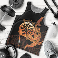Aloha Hawaii Darts Men Tank Top Dart Board With Polynesian Shark - Gold LT14 - Polynesian Pride