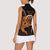 Aloha Hawaii Darts Women Sleeveless Polo Shirt Dart Board With Polynesian Shark - Gold