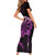 Aloha Hawaii Darts Family Matching Short Sleeve Bodycon Dress and Hawaiian Shirt Dart Board With Polynesian Shark - Purple