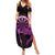 Aloha Hawaii Darts Family Matching Summer Maxi Dress and Hawaiian Shirt Dart Board With Polynesian Shark - Purple