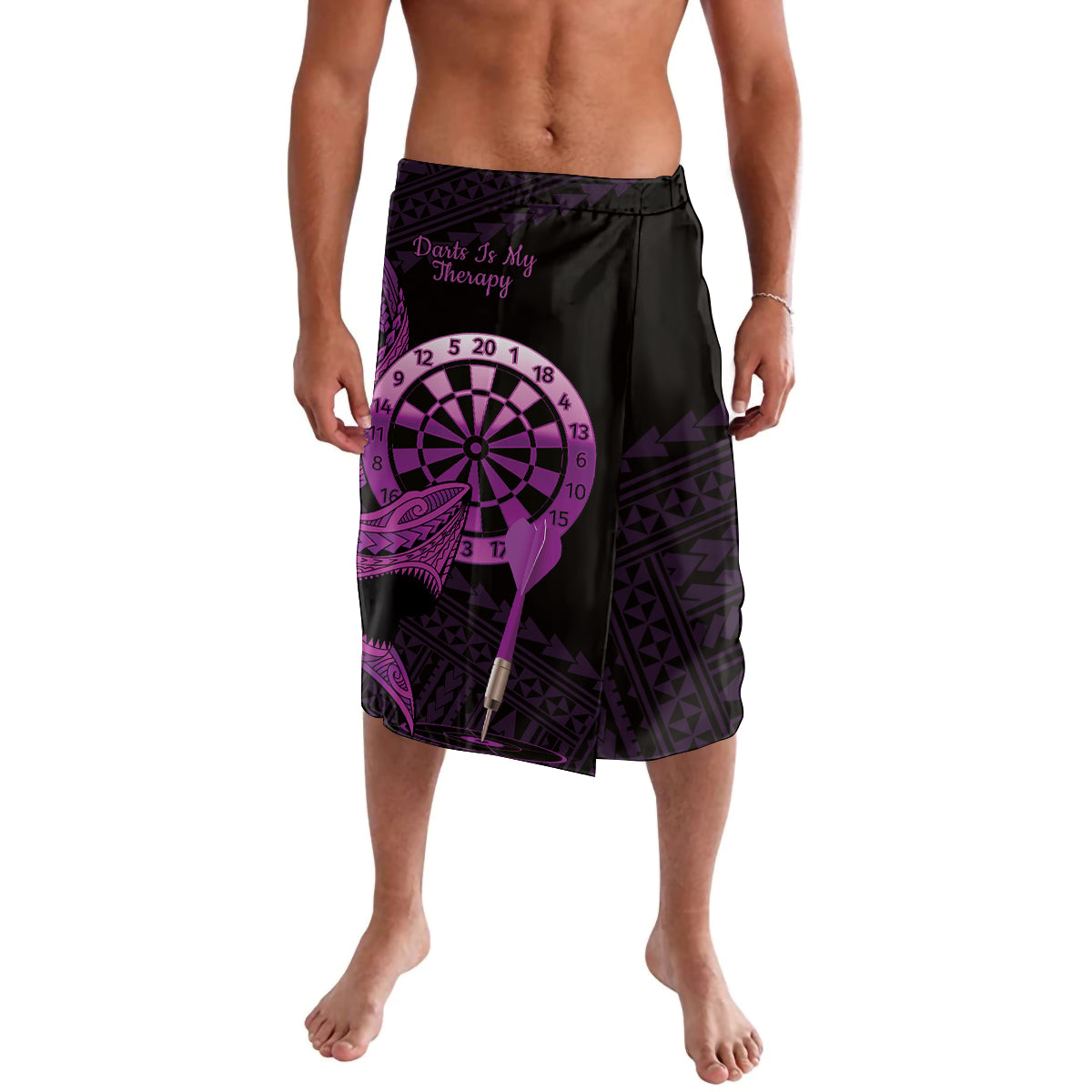 Aloha Hawaii Darts Lavalava Dart Board With Polynesian Shark - Purple LT14 Purple - Polynesian Pride