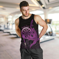 Aloha Hawaii Darts Men Tank Top Dart Board With Polynesian Shark - Purple LT14 Purple - Polynesian Pride