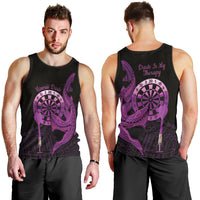 Aloha Hawaii Darts Men Tank Top Dart Board With Polynesian Shark - Purple LT14 - Polynesian Pride