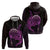Aloha Hawaii Darts Zip Hoodie Dart Board With Polynesian Shark - Purple