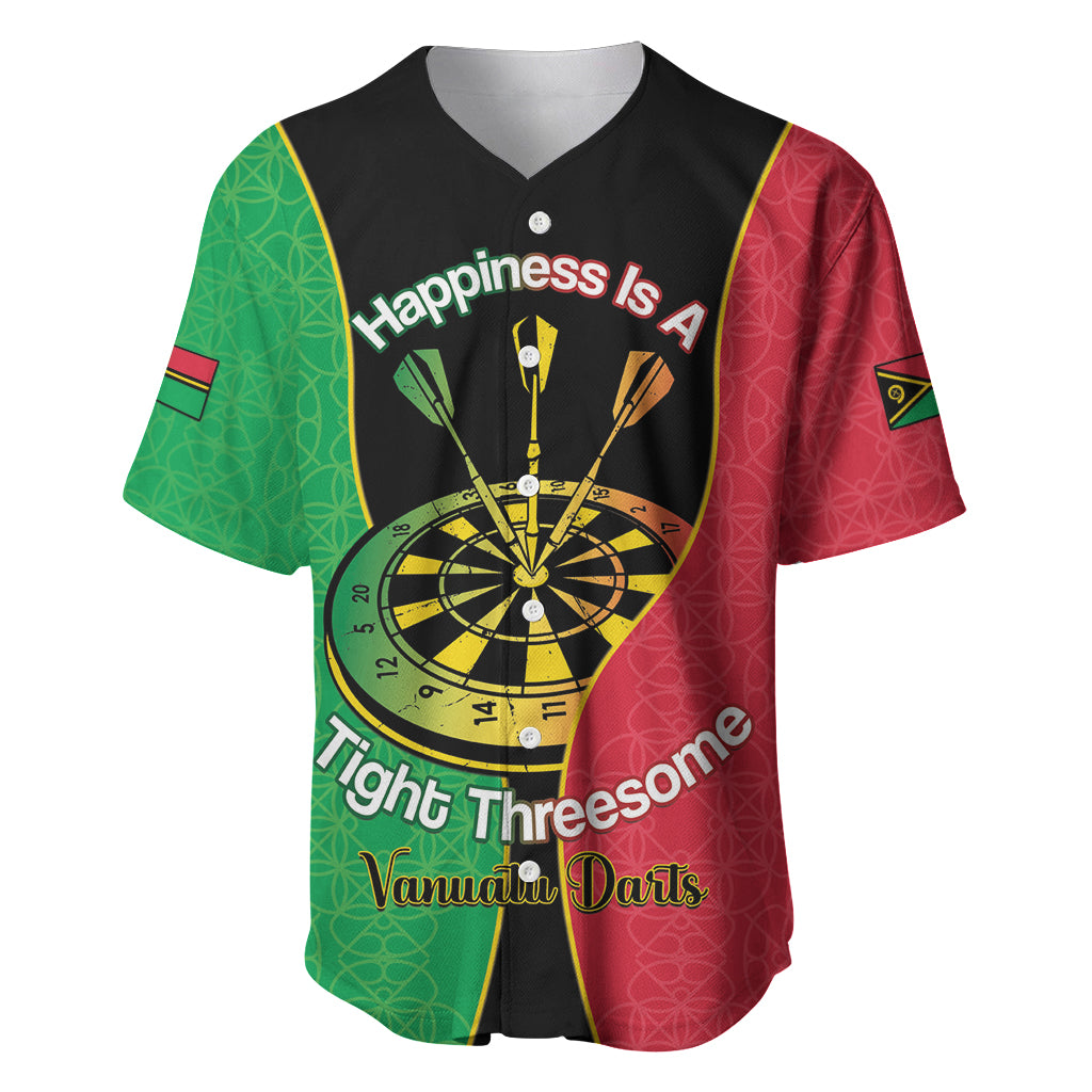 Personalised Vanuatu Darts Baseball Jersey Happiness Is A Tight Threesome Sand Drawing Art