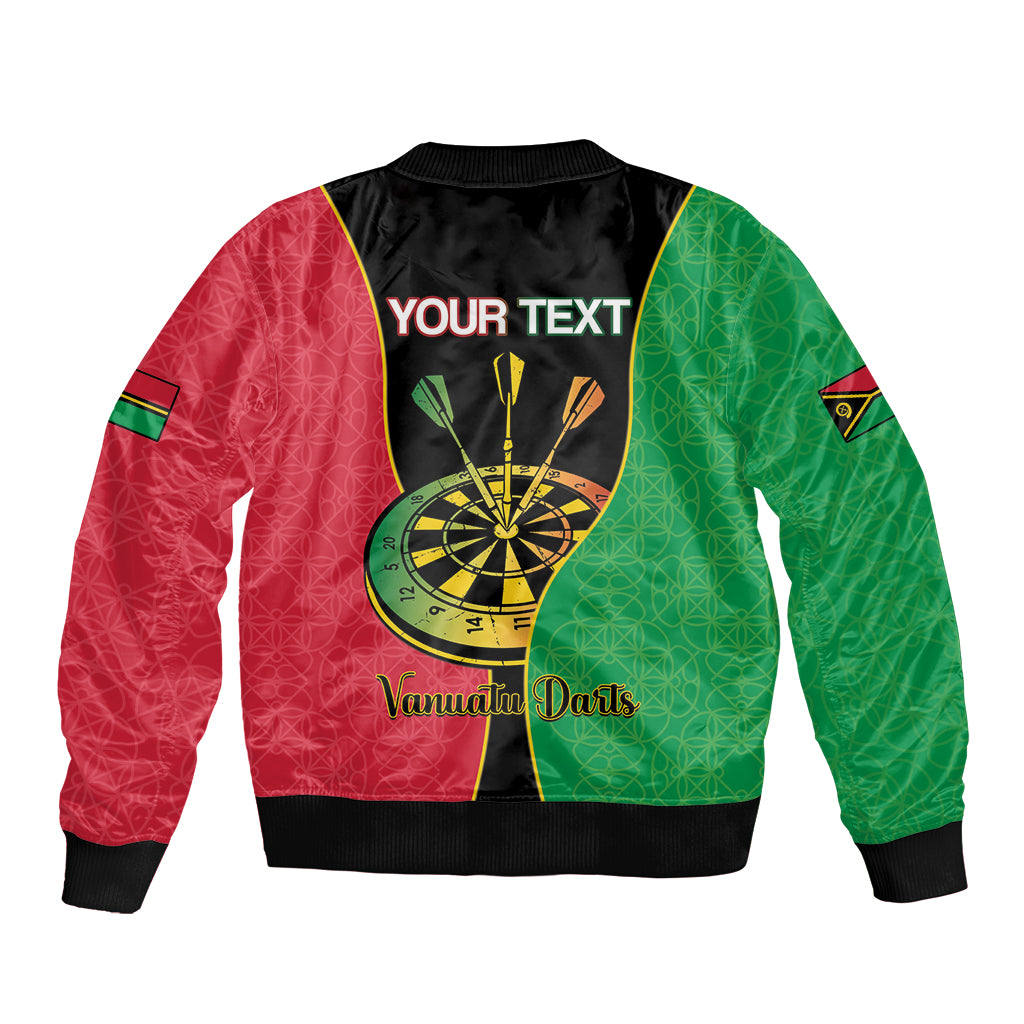 Personalised Vanuatu Darts Bomber Jacket Happiness Is A Tight Threesome Sand Drawing Art LT14 - Polynesian Pride