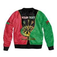 Personalised Vanuatu Darts Bomber Jacket Happiness Is A Tight Threesome Sand Drawing Art LT14 - Polynesian Pride