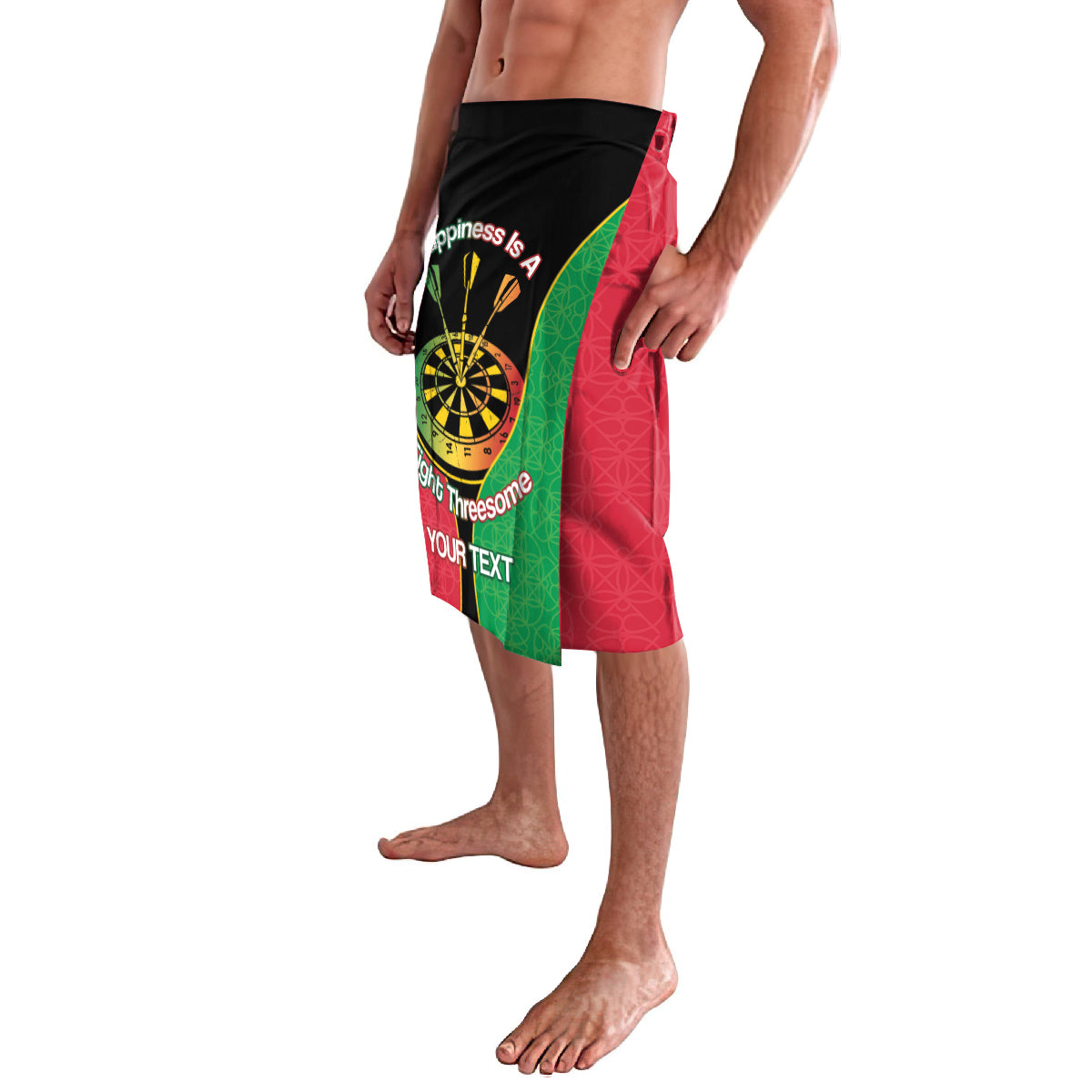 Personalised Vanuatu Darts Lavalava Happiness Is A Tight Threesome Sand Drawing Art LT14 - Polynesian Pride