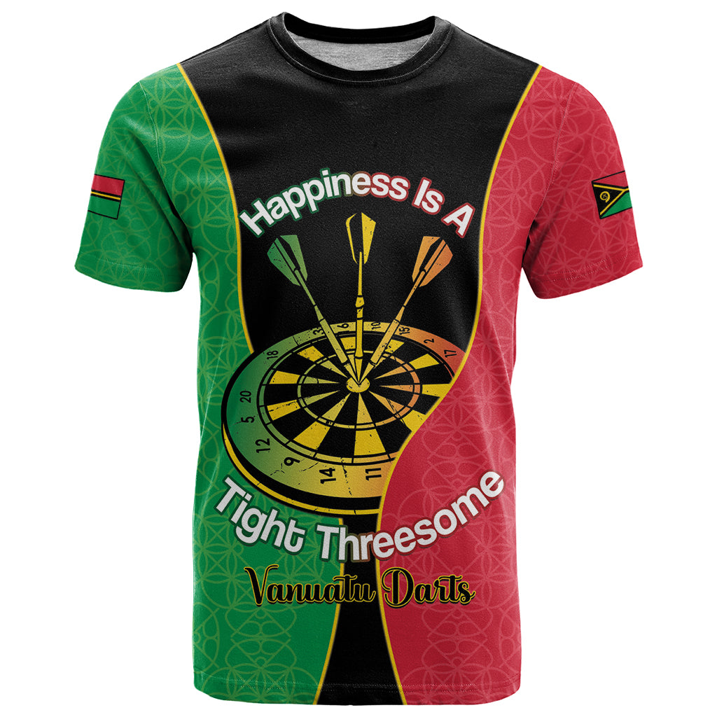 Personalised Vanuatu Darts T Shirt Happiness Is A Tight Threesome Sand Drawing Art