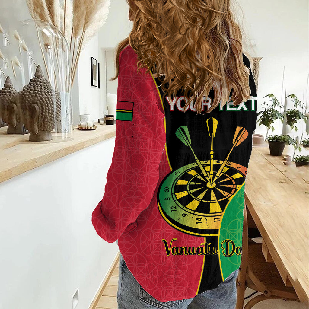 Personalised Vanuatu Darts Women Casual Shirt Happiness Is A Tight Threesome Sand Drawing Art