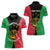 Personalised Vanuatu Darts Women Polo Shirt Happiness Is A Tight Threesome Sand Drawing Art