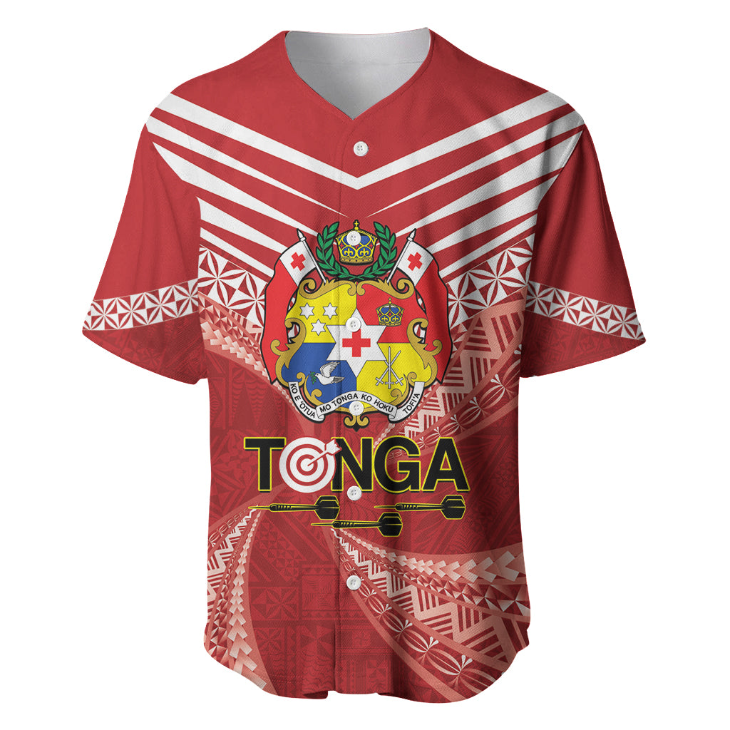 Tonga Darts Baseball Jersey Tongan Ngatu Pattern