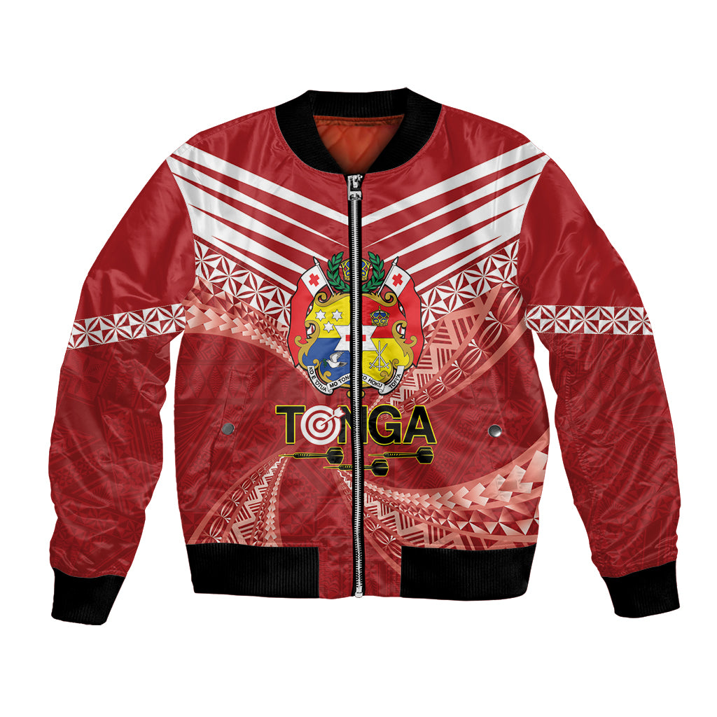 Tonga Darts Bomber Jacket Tongan Ngatu Pattern