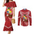 Tonga Darts Couples Matching Mermaid Dress and Long Sleeve Button Shirt Tongan Ngatu Pattern