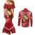 Tonga Darts Couples Matching Mermaid Dress and Long Sleeve Button Shirt Tongan Ngatu Pattern