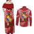 Tonga Darts Couples Matching Off Shoulder Maxi Dress and Long Sleeve Button Shirt Tongan Ngatu Pattern