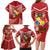 Tonga Darts Family Matching Long Sleeve Bodycon Dress and Hawaiian Shirt Tongan Ngatu Pattern