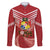 Tonga Darts Family Matching Long Sleeve Bodycon Dress and Hawaiian Shirt Tongan Ngatu Pattern