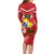 Tonga Darts Family Matching Long Sleeve Bodycon Dress and Hawaiian Shirt Tongan Ngatu Pattern