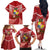 Tonga Darts Family Matching Off The Shoulder Long Sleeve Dress and Hawaiian Shirt Tongan Ngatu Pattern