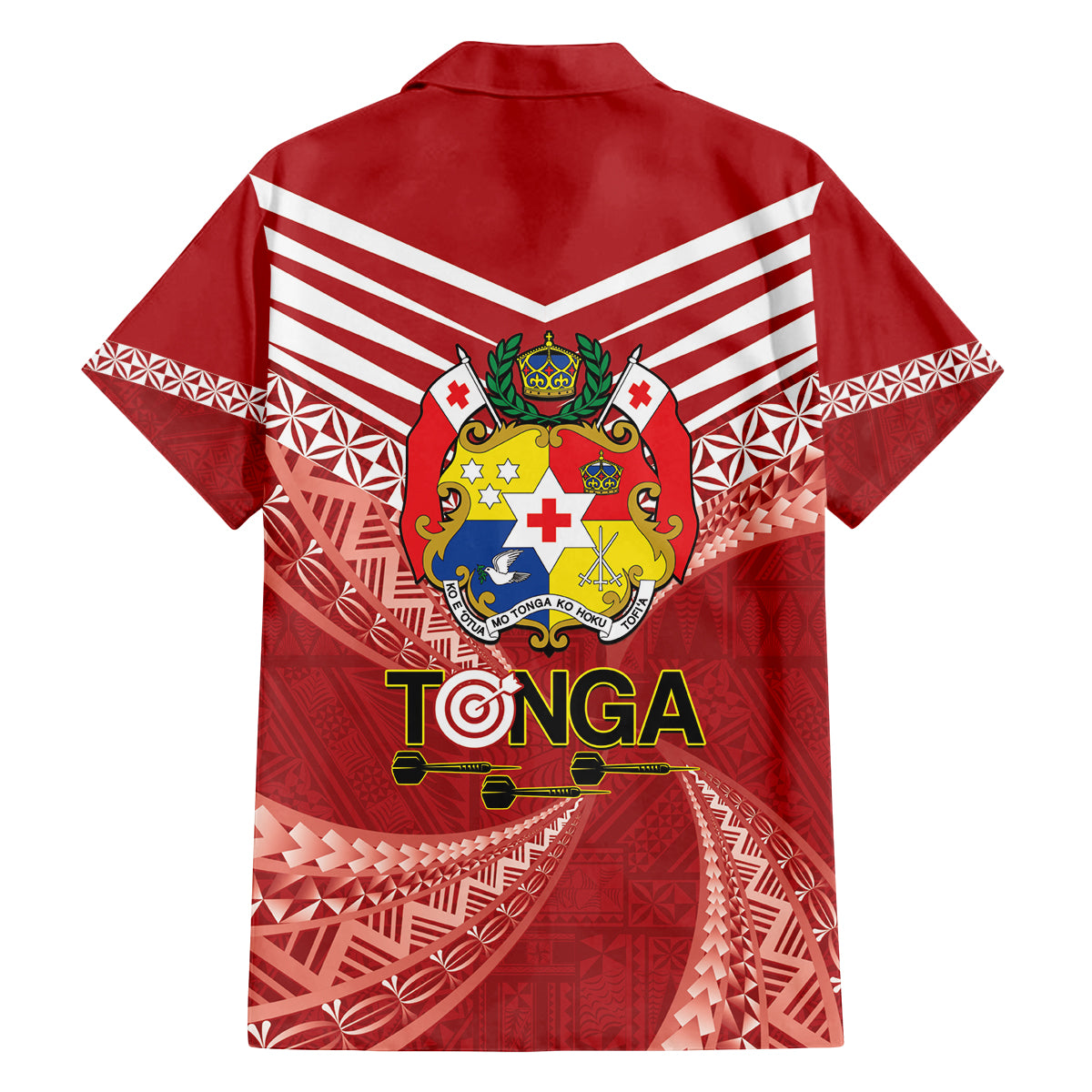 Tonga Darts Family Matching Off The Shoulder Long Sleeve Dress and Hawaiian Shirt Tongan Ngatu Pattern
