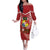 Tonga Darts Family Matching Off The Shoulder Long Sleeve Dress and Hawaiian Shirt Tongan Ngatu Pattern