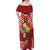 Tonga Darts Family Matching Off Shoulder Maxi Dress and Hawaiian Shirt Tongan Ngatu Pattern