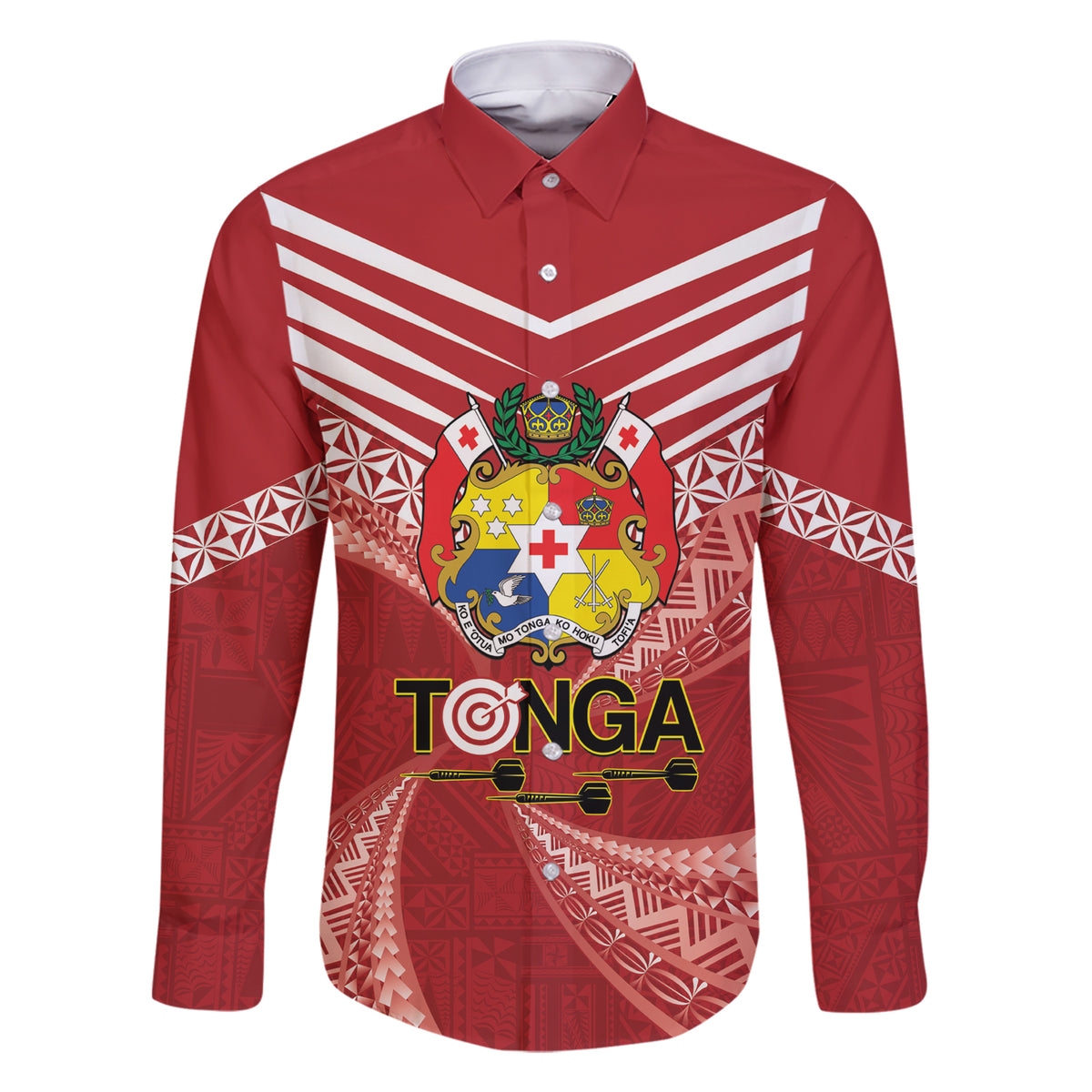 Tonga Darts Family Matching Short Sleeve Bodycon Dress and Hawaiian Shirt Tongan Ngatu Pattern