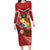 Tonga Darts Long Sleeve Bodycon Dress Tongan Ngatu Pattern