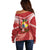 Tonga Darts Off Shoulder Sweater Tongan Ngatu Pattern