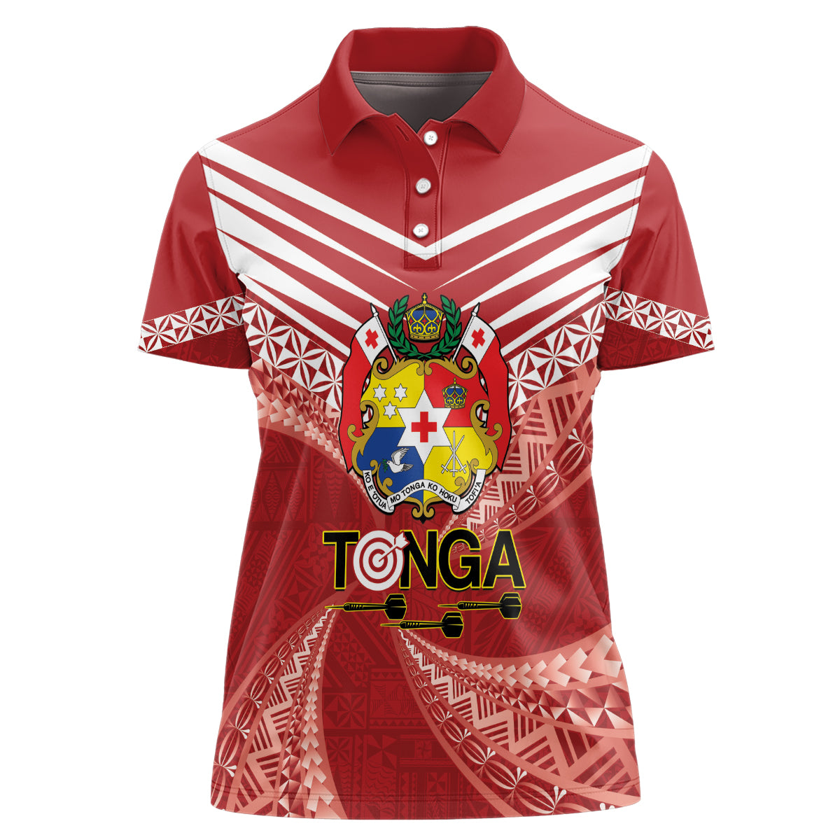 Tonga Darts Women Polo Shirt Tongan Ngatu Pattern