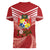 Tonga Darts Women V-Neck T-Shirt Tongan Ngatu Pattern