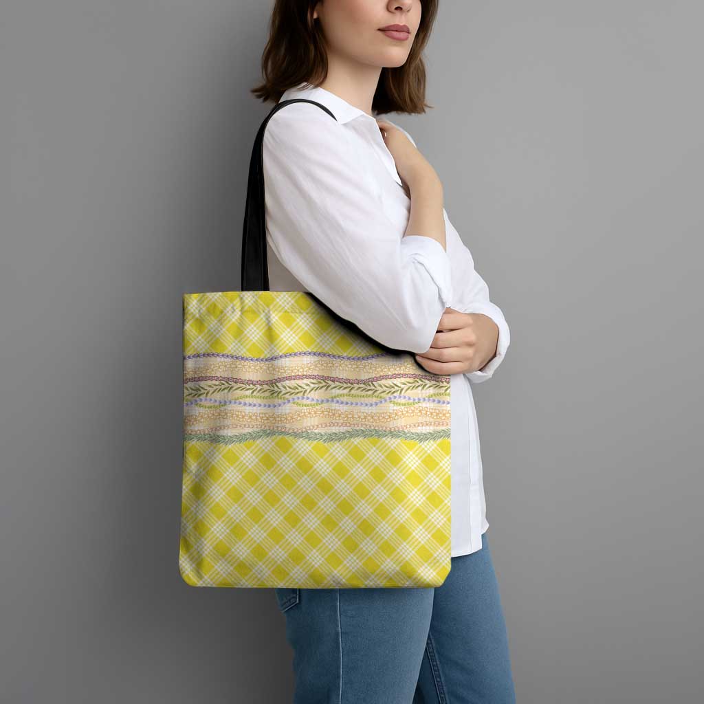 Yellow Palaka Hawaii Leis Elegant Vibes Tote Bag LT14 - Polynesian Pride