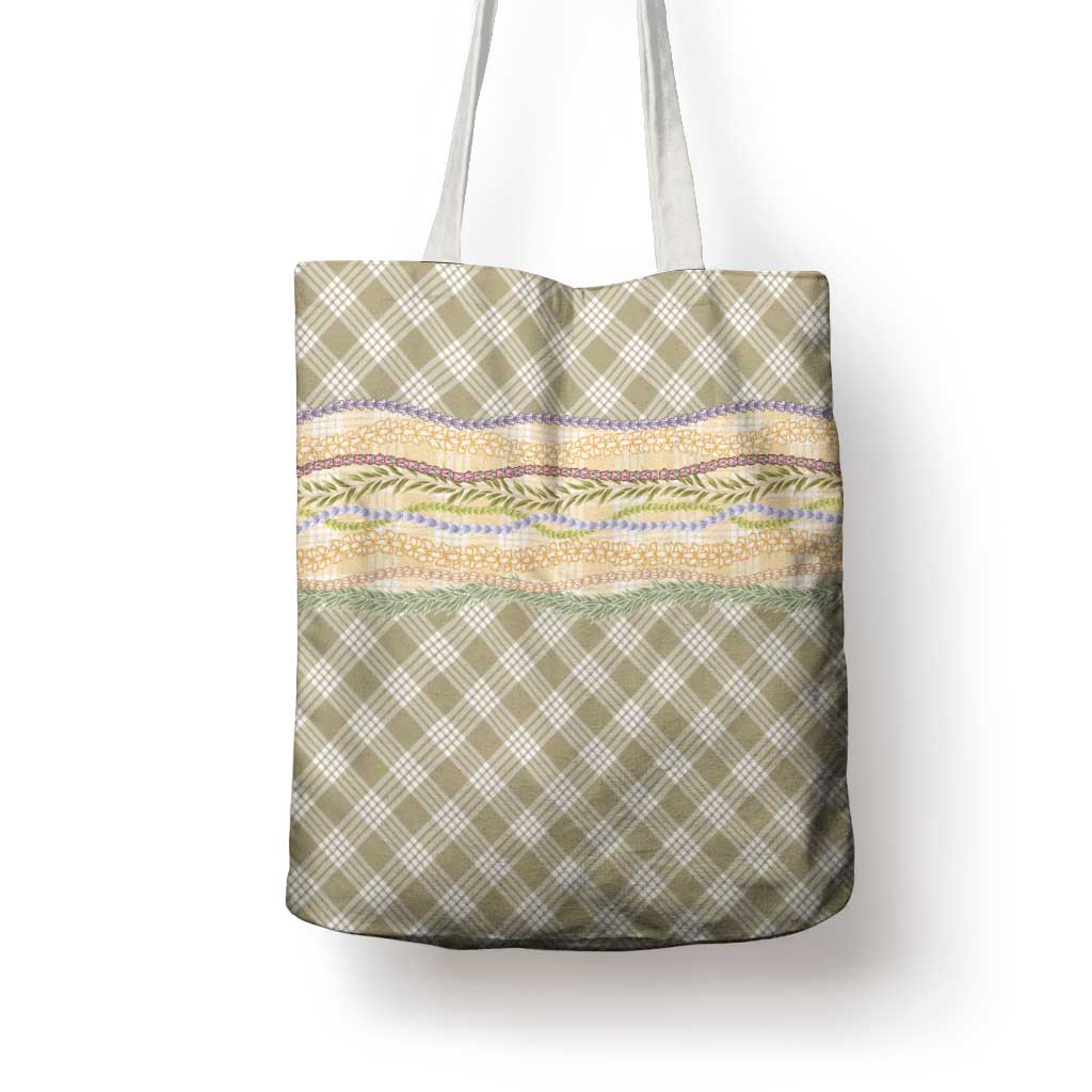 Khaki Palaka Hawaii Leis Elegant Vibes Tote Bag LT14 - Polynesian Pride