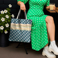 Dark Cyan Palaka Hawaii Leis Elegant Vibes Tote Bag