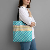 Turquoise Palaka Hawaii Leis Elegant Vibes Tote Bag LT14 - Polynesian Pride