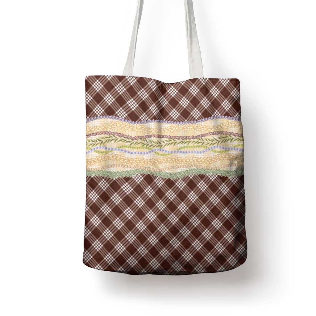Brown Palaka Hawaii Leis Elegant Vibes Tote Bag LT14 - Polynesian Pride