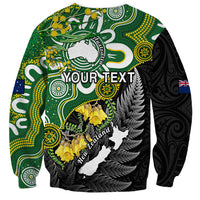 Personalised New Zealand And Australia Sweatshirt Aboriginal Mix Aotearoa Maori Unique Style LT14 - Polynesian Pride