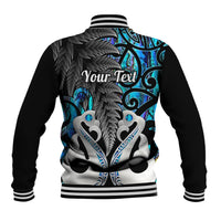 Personalised New Zealand Baseball Jacket Te Manaia Mangopare Maori And Fern Blue Style LT14 - Polynesian Pride